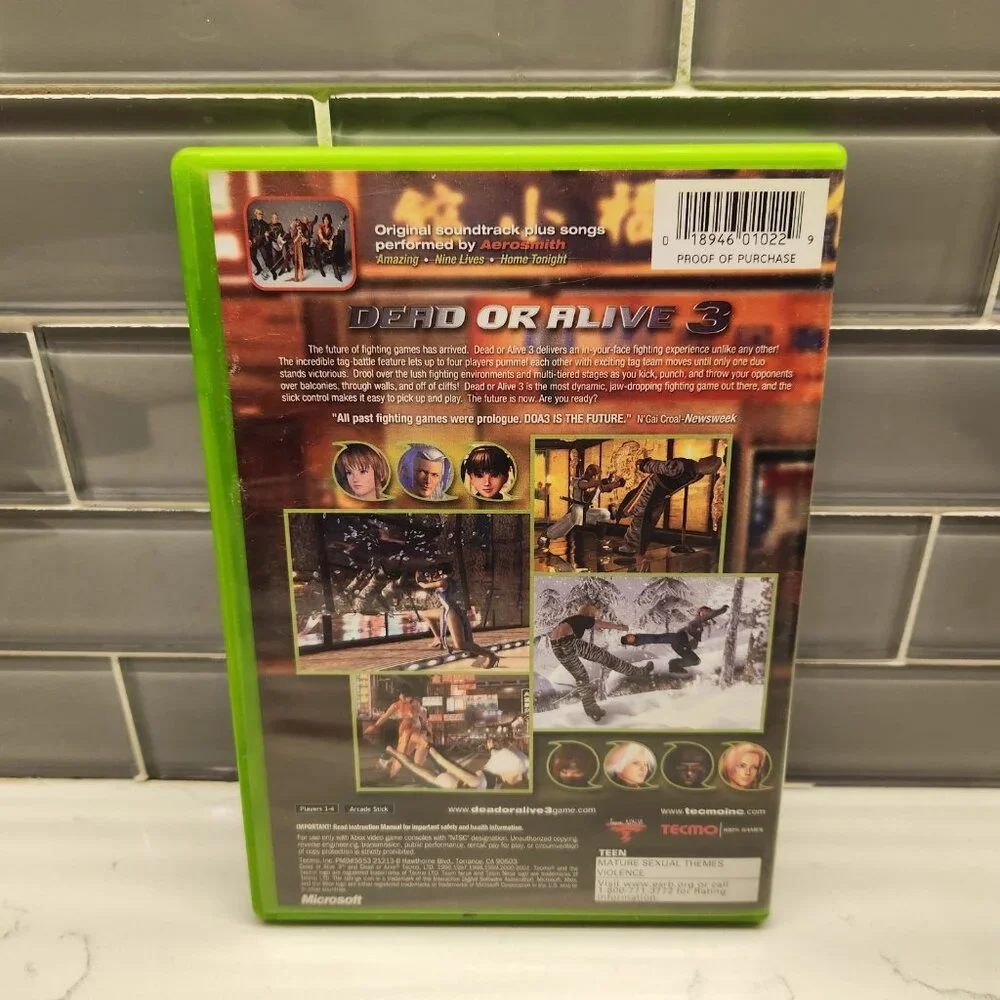 Dead or Alive 3 (Microsoft Xbox, 2001) COMPLETE with Case & Manual